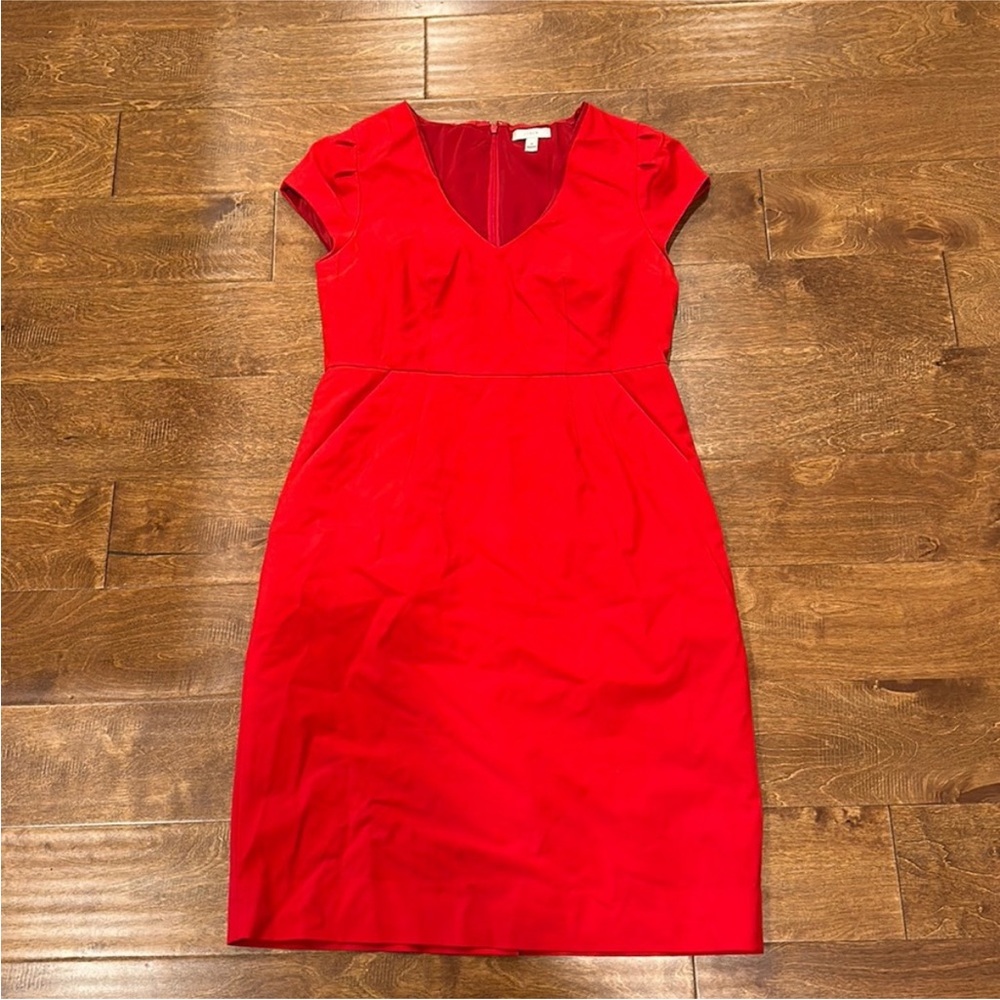 J. Crew Red Midi Dress